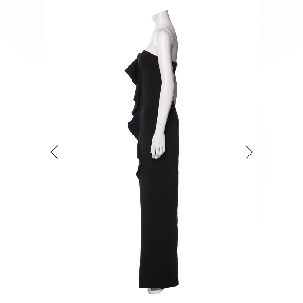 NWT Jay Godfrey Black Steele Shimmer Crepe Strapless Gown Size 6 - Picture 4 of 15